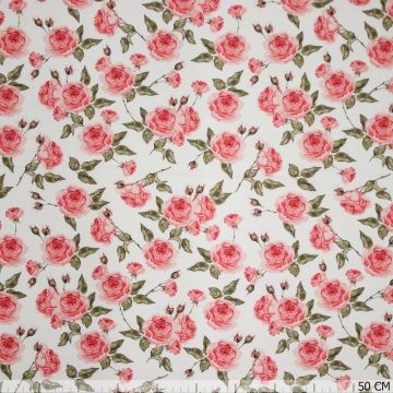 Bloemen poplin roos