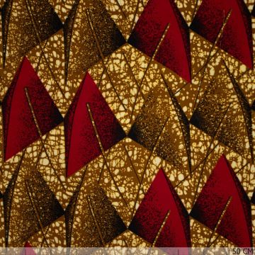Afrikaanse wax print driehoek rood-mocca