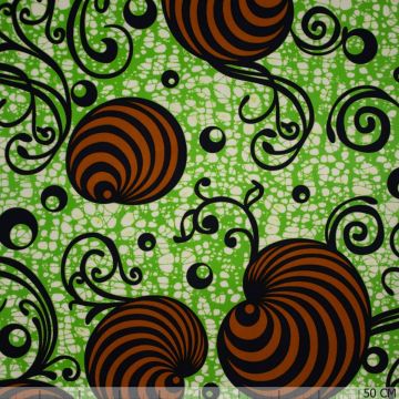 Afrikaanse wax print swirls op lime