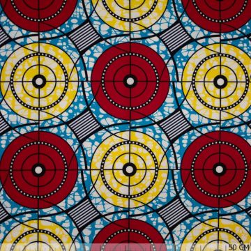 Afrikaanse wax print target rood-geel