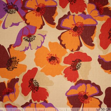 Viscose boem beige linnenlook