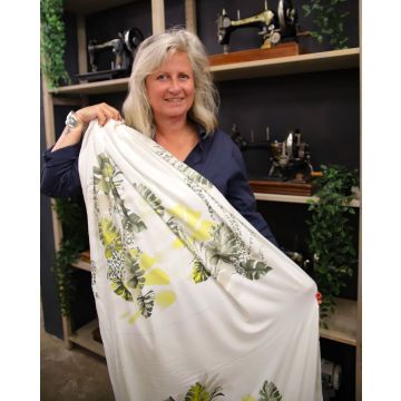 Paneel monstera viscose tricot 77 X 150 cm