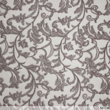 Pailletten kant taupe