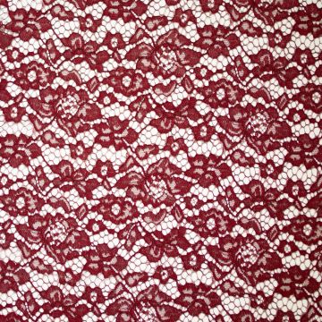 Bloemenkant met 2-zijdige schulp rand bordeaux