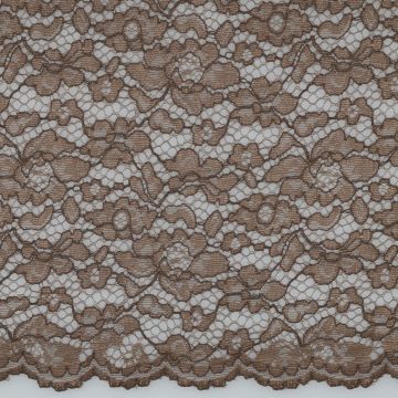 Bloemenkant met 2-zijdige schulp rand taupe