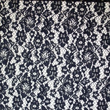 Bloemenkant met 2-zijdige schulp rand marineblauw