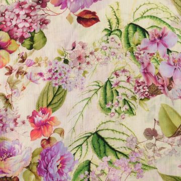 Viscose poplin crash digital print lila