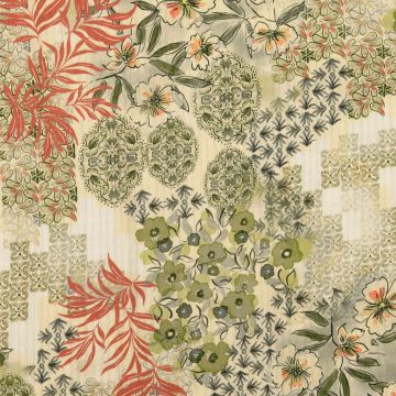 Katoen poplin combi patchwork bloem