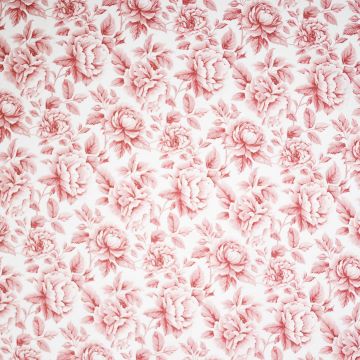 Katoen poplin Vintage Pioenrozen rood