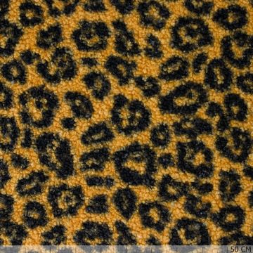 Borg Bouclé panterprint oker