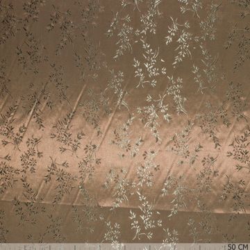 Jacquard voering floral taupe