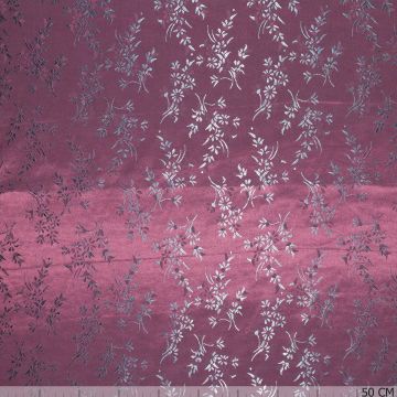 Jacquard voering floral fuchsia mint