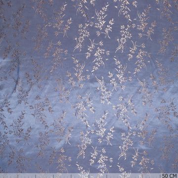 Jacquard voering floral staalblauw