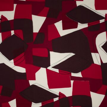 Viscose crêpe abstract rood
