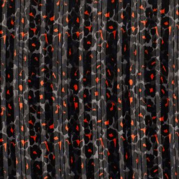 Poly Chiffon Lurex leopart antraciet