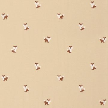 Cotton tricot vosjes beige