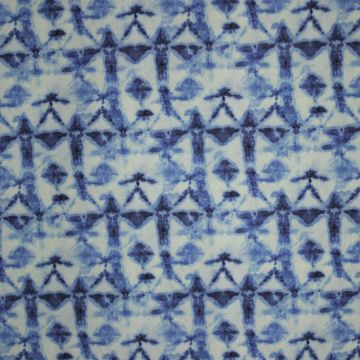 Batik steren op katoen blauw
