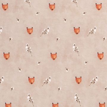 Tricot digi print vosjes en katoen