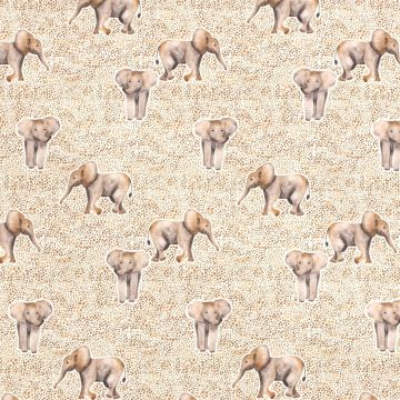 Tricot digi print olifanten spikkels