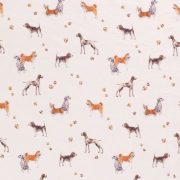 GOTS Tricot digi print honden