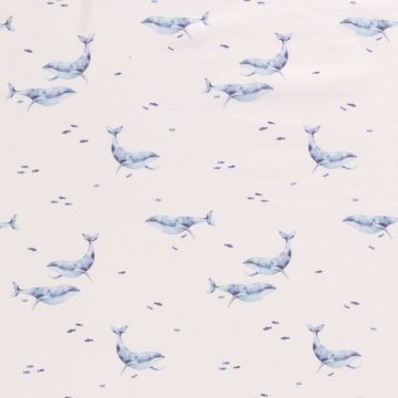 GOTS Tricot digi print walvis