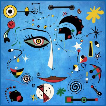 Skai Paneel Visage Blue 44x44cm