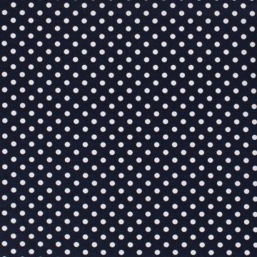 Katoen poplin polka dot marine