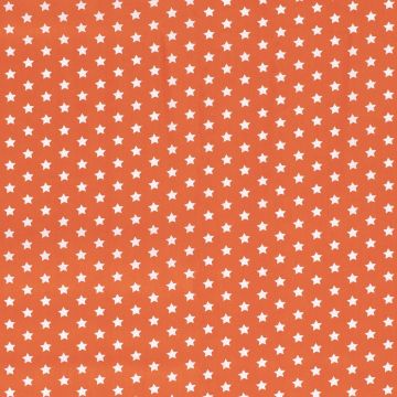 Katoen poplin ster oranjerood