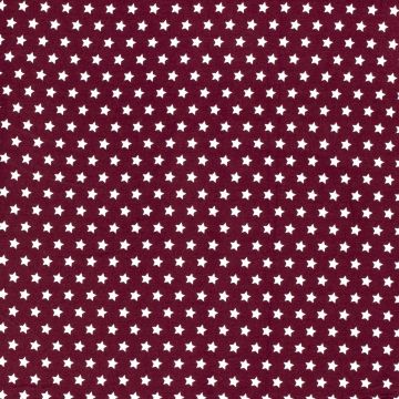 Katoen poplin ster bordeaux