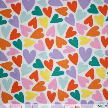 Tricot hartjes all-over oranje