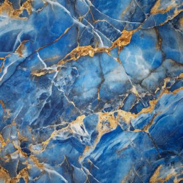 Keper katoen blauw marmer
