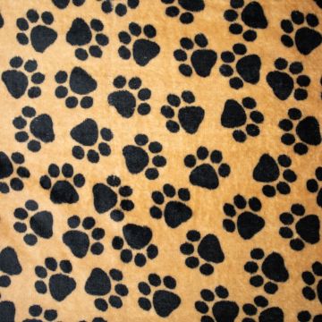 Double soft fleece dierenpoot camel-zwart