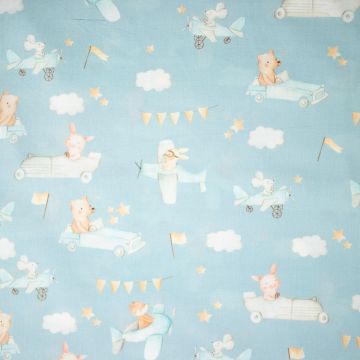 Katoen poplin dieren op reis