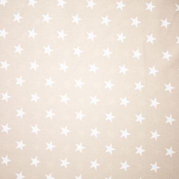 Katoen poplin sterren beige