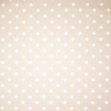 Katoen poplin polka stippen beige