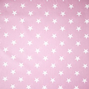 Katoen poplin sterren oud-roze