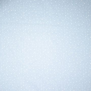 Katoen poplin spikkels blauw-wit
