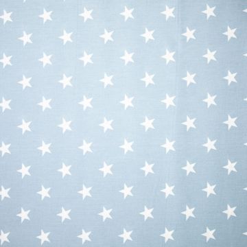 Katoen poplin sterren lichtblauw