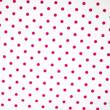 Katoen polka dot wit-cherry