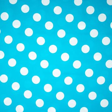 Katoen polka dot groot turkoois