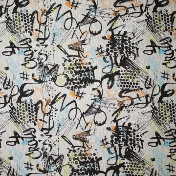 Tricot graffiti skateboard grijs melange