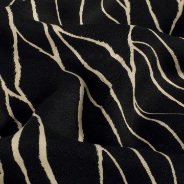 Viscose Twill stof Abstract zwart
