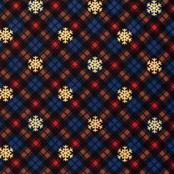Flanel stof bedrukt Tartan Kerstster rood
