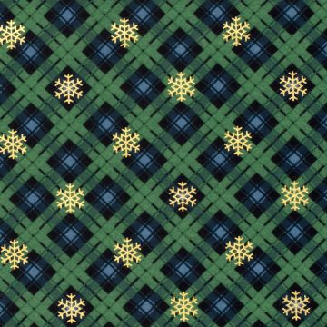 Flanel stof bedrukt Tartan Kerstster groen
