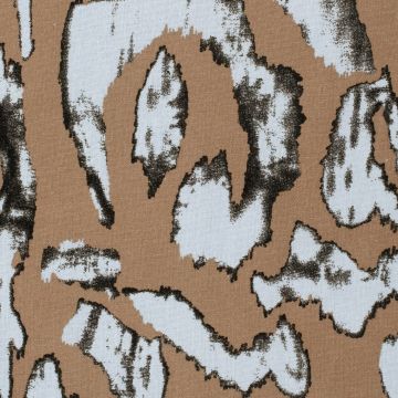 Geweven Viscose Linnen Stof Abstract bruin