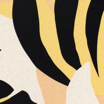 Geweven Viscose Linnen Abstract Geel