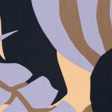 Geweven Viscose Linnen Abstract Marine
