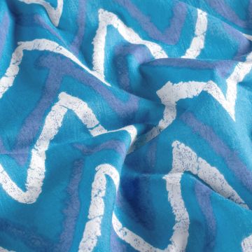 Batik Katoen bedrukt Abstrakt turkoois