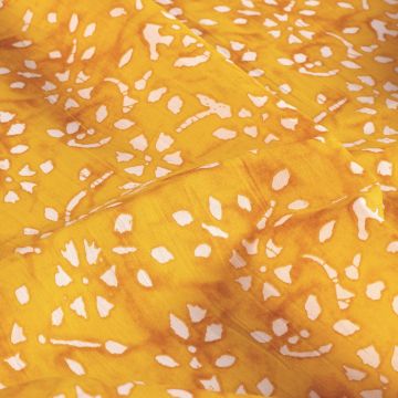 Batik Katoen bedrukt Bloemen geel