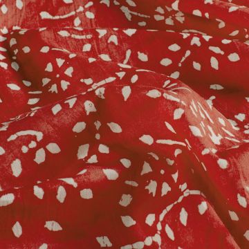 Batik Katoen bedrukt Bloemen rood